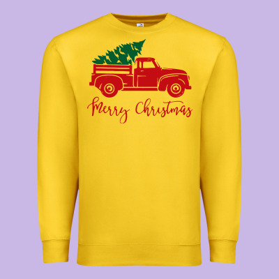 Vintage Red Truck With Christmas Premium Sweatshirt Designed By Artisfamous