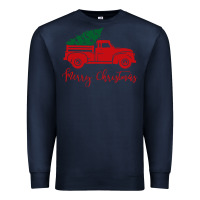 Navy vintage red truck with christmas Premium Sweatshirt - artisFamous