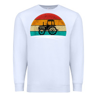 White vintage tractor Premium Sweatshirt - artisFamous