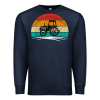 Navy vintage tractor Premium Sweatshirt - artisFamous