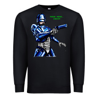 Black 8bit robocop Premium Sweatshirt - artisFamous