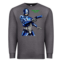 Charcoal Heather 8bit robocop Premium Sweatshirt - artisFamous