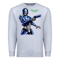 Heather Grey 8bit robocop Premium Sweatshirt - artisFamous