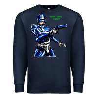Navy 8bit robocop Premium Sweatshirt - artisFamous