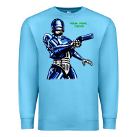Ocean Blue 8bit robocop Premium Sweatshirt - artisFamous