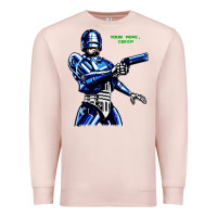 Pale Pink 8bit robocop Premium Sweatshirt - artisFamous