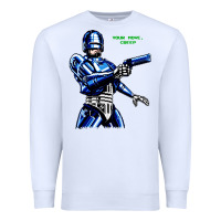 White 8bit robocop Premium Sweatshirt - artisFamous
