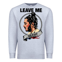 Heather Grey leave me malone merch Premium Sweatshirt - artisFamous