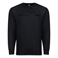 Black pittsburgh skyline city Premium Sweatshirt - artisFamous