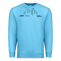 Ocean Blue pittsburgh skyline city Premium Sweatshirt - artisFamous