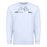 White pittsburgh skyline city Premium Sweatshirt - artisFamous