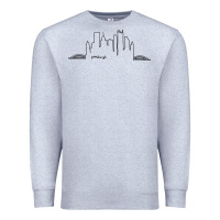 Heather Grey pittsburgh skyline city Premium Sweatshirt - artisFamous