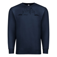 Navy pittsburgh skyline city Premium Sweatshirt - artisFamous