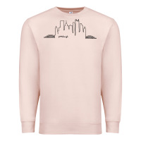 Pale Pink pittsburgh skyline city Premium Sweatshirt - artisFamous