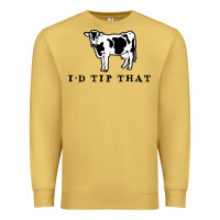 Antique Gold i'd tip that funny cow tipping design Premium Sweatshirt - artisFamous