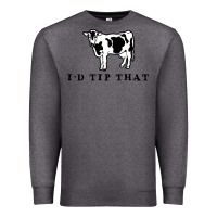 Charcoal Heather i'd tip that funny cow tipping design Premium Sweatshirt - artisFamous