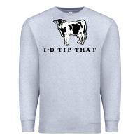 Heather Grey i'd tip that funny cow tipping design Premium Sweatshirt - artisFamous