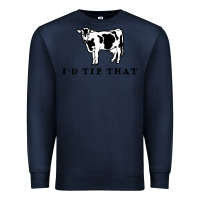 Navy i'd tip that funny cow tipping design Premium Sweatshirt - artisFamous