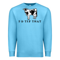 Ocean Blue i'd tip that funny cow tipping design Premium Sweatshirt - artisFamous