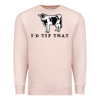Pale Pink i'd tip that funny cow tipping design Premium Sweatshirt - artisFamous