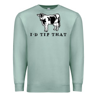 Seafoam i'd tip that funny cow tipping design Premium Sweatshirt - artisFamous