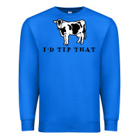 True Royal i'd tip that funny cow tipping design Premium Sweatshirt - artisFamous