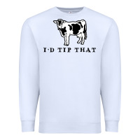 White i'd tip that funny cow tipping design Premium Sweatshirt - artisFamous