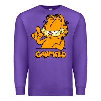 Purple Funny Garfild new vector design Premium Sweatshirt - artisFamous