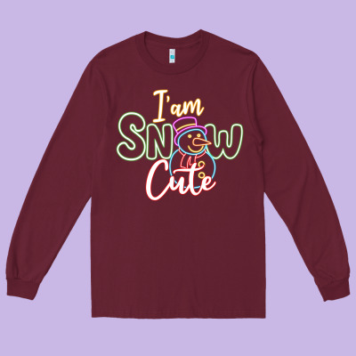 L Am Snow Cute Long Sleeve Tee Designed By Cowhidedigitalart