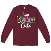 Burgundy l am snow cute Long Sleeve Tee - CowhideDigitalArt