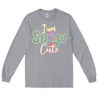 Heather Grey l am snow cute Long Sleeve Tee - CowhideDigitalArt