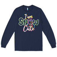 Navy l am snow cute Long Sleeve Tee - CowhideDigitalArt