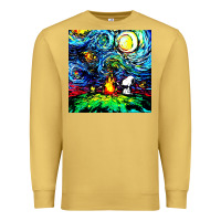 Antique Gold starry night print van gogh parody Premium Sweatshirt - artisFamous