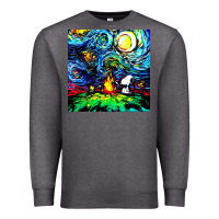 Charcoal Heather starry night print van gogh parody Premium Sweatshirt - artisFamous