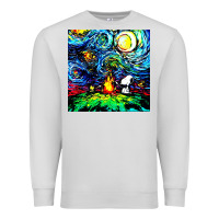 Dove Grey starry night print van gogh parody Premium Sweatshirt - artisFamous