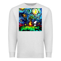 Oatmeal Heather starry night print van gogh parody Premium Sweatshirt - artisFamous