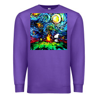 Purple starry night print van gogh parody Premium Sweatshirt - artisFamous