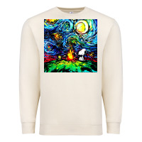 Sandshell starry night print van gogh parody Premium Sweatshirt - artisFamous