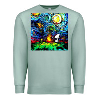 Seafoam starry night print van gogh parody Premium Sweatshirt - artisFamous