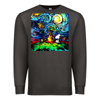 Smoke starry night print van gogh parody Premium Sweatshirt - artisFamous