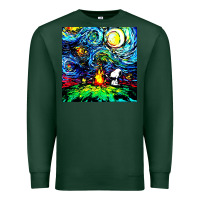 Sports Green starry night print van gogh parody Premium Sweatshirt - artisFamous