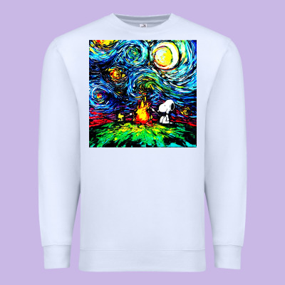 Starry Night Print Van Gogh Parody Premium Sweatshirt Designed By Artisfamous