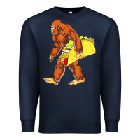 Navy bigfoot carrying taco Premium Sweatshirt - artisFamous