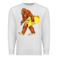 Oatmeal Heather bigfoot carrying taco Premium Sweatshirt - artisFamous