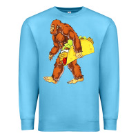Ocean Blue bigfoot carrying taco Premium Sweatshirt - artisFamous