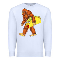 White bigfoot carrying taco Premium Sweatshirt - artisFamous