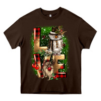 Chocolate Brown love snowman gnome Heavy Core Tee - CowGirlArtShop