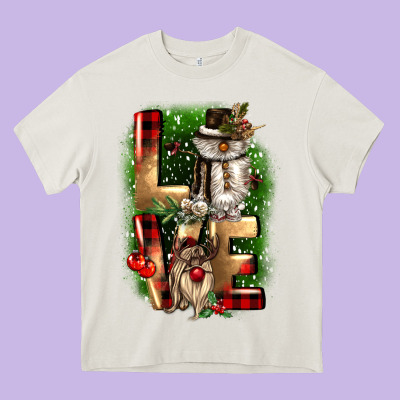 Love Snowman Gnome Heavy Core Tee Designed By Cowgirlartshop