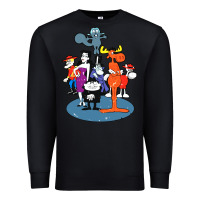Black rocky & bullwinkle and friends Premium Sweatshirt - artisFamous
