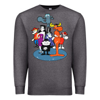 Charcoal Heather rocky & bullwinkle and friends Premium Sweatshirt - artisFamous